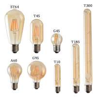 Retro Edison Lamp E27 4W 6W 8W Amber LED Filament Ampoule Bulbs T10 T185 T300 T45 ST64 G45 G95 A60 LED Vintage Edison Light Bulb