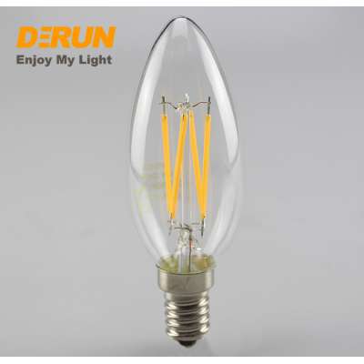 candle type Mini-Sized E27 Milky Frosted or Clear Glass 4w led filament c35 e14 , FMT-C35